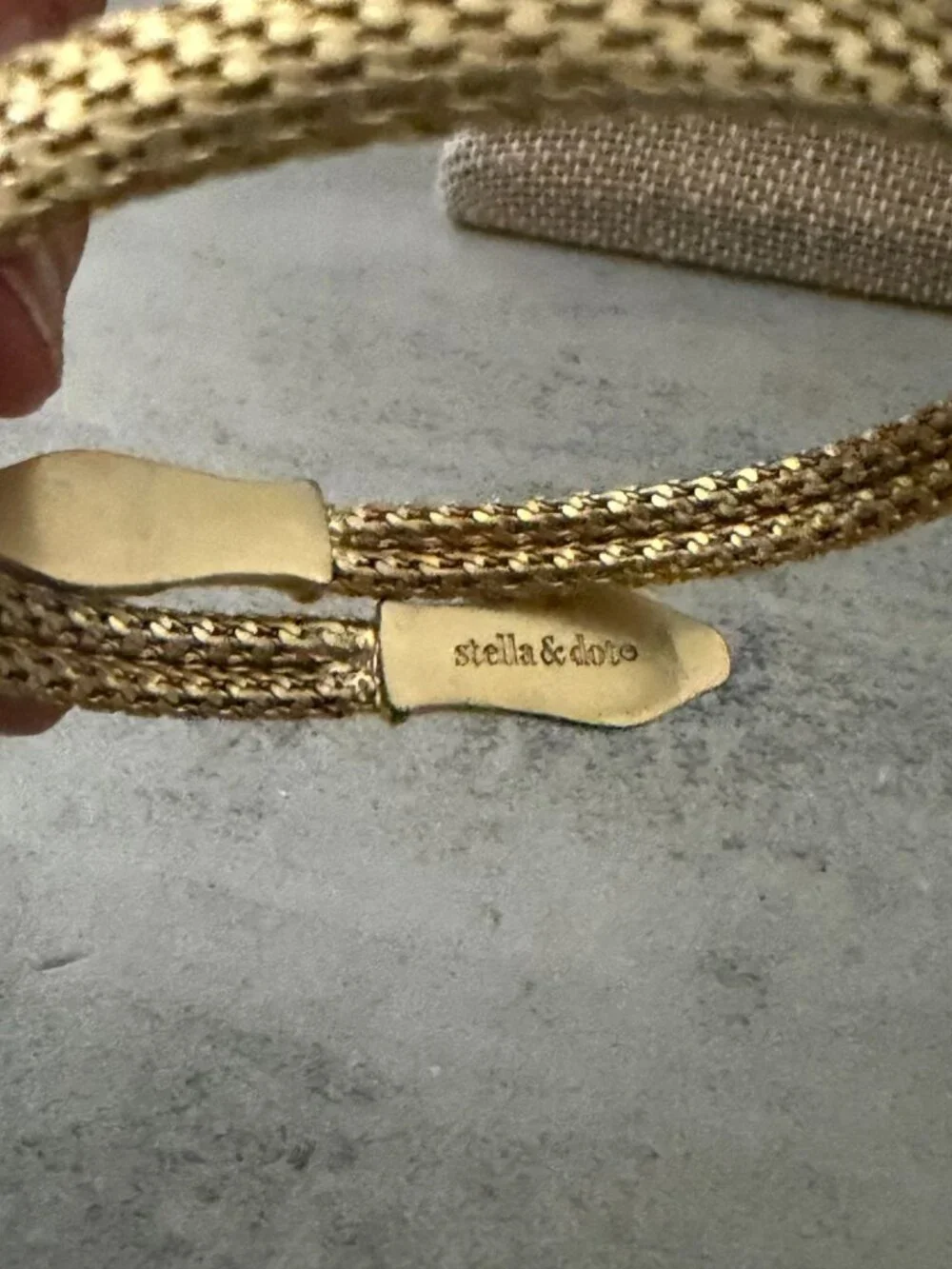 Stella & Dot Cobra Snake Gold Tone Mesh Coil Egyptian Revival Flexible Bangle OS - Picture 6 of 6